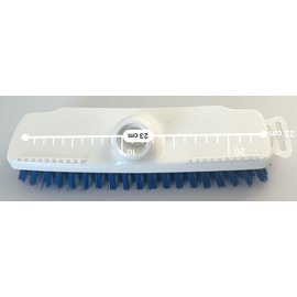 Hygiene Scrubber 23cm 5 Row Polyester Bristles Food Safe White Blue Screw Thread