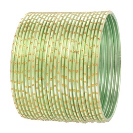 Touchstone Indian Bollywood Pretty Fashion Golden Dots Gorgeous Vintage Textured Color Attractive Designer Jewelry Bangle Bracelets for Women., M - Circ 7.8 in-Indn Size 2.8-Dia 2.5 in, Alloy, no