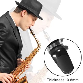 EAVUYIS Pack of 24 Alto Tenor Saxophone Clarinet Mouthpiece Cushions, 0.8 mm Thick Mouthpiece Patch for Alto and Tenor Saxophone and Clarinet, Black