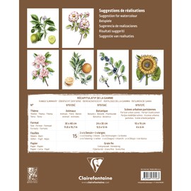 Clairefontaine Etival Watercolour Learning Pad, Botanical, 24 x 30 cm