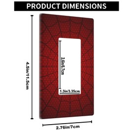 Pznen Red Spider Web Plug Cover Wall Plate Cartoon Single Rocker Light Switch Covers Hero Theme Wall Decor for Teen Boy Bedroom Birthday Party