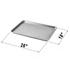 Full Size Perforated Aluminum Sheet Pan 18″ x 26″, Commercial Baking Tray, 19 Gauge, Wire In Rim, Perforated Baking Sheet, Aluminum Baking Sheet, Baking Pans, Perforated Metal Sheet (12 Pack)