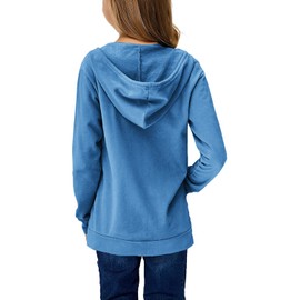 Haloumoning Kids Girls Fleece Pullover Hoodies Cute Leopard Printed Hooded Sweatshirts with Pockets 4-15 Years