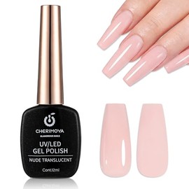 CHERIMOYA Esmalte Gel Semipermanente Nude Jelly Traslúcido-Nude Rosa Jade | 12 ML Gel Translucido de Alta Calidad, 6 Colores Elegantes Efecto Cristal,