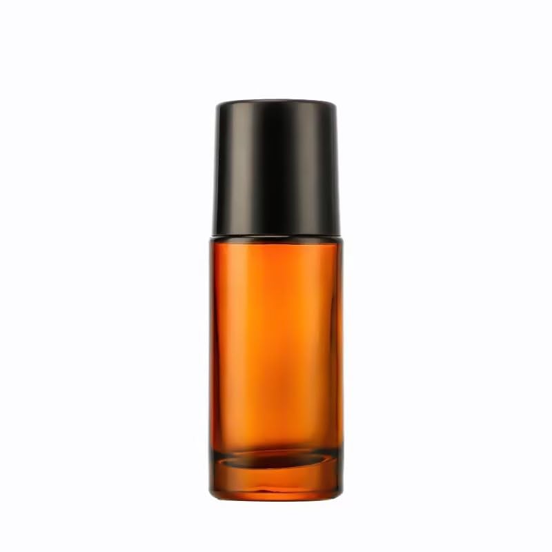 SquarezhenBo 2 Pcs 50ml Brown Essential Oil Roller Bottles,Glass Roller