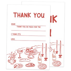 20 Pcs Kids Thank You Cards, Dinner Party Fill In The Blank Thank You Cards With Envelopes Set, Thank You Notes For Boys Girls, Birthday Party Decorations Favor Gifts -001