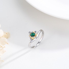 Waysles Celtic Ring 925 Sterling Silver Adjustable Celtic Knot Ring Irish Lucky Celtic Jewellery Gifts for Women Girls