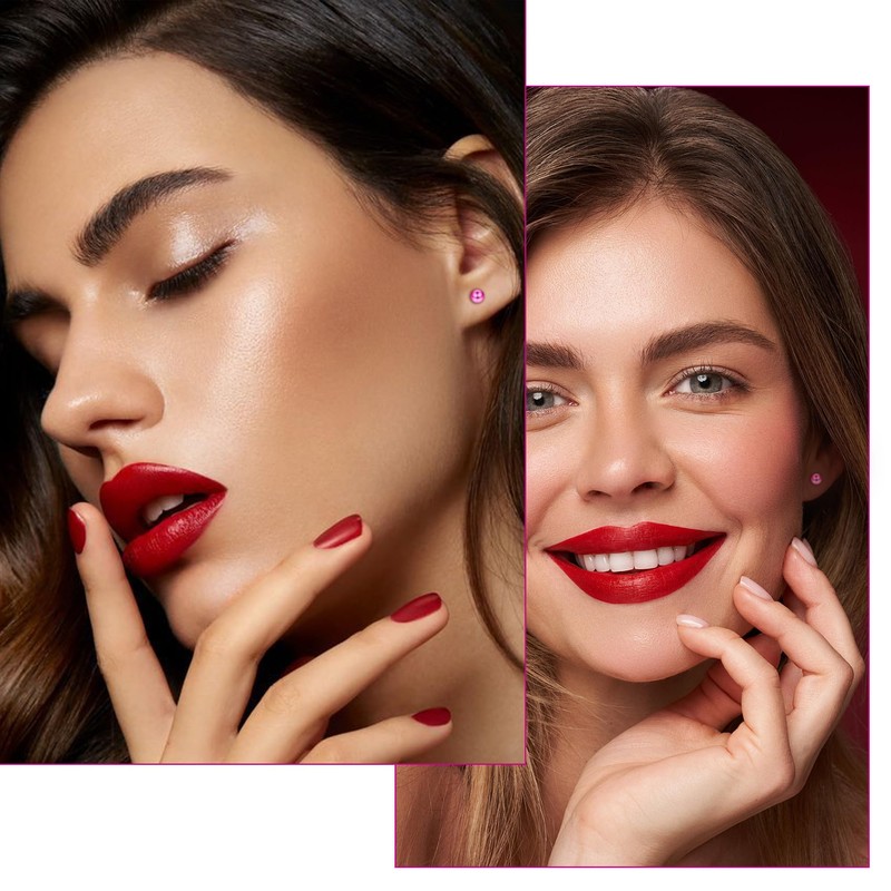 Artskin Women Flat Back Ball Stud Earrings Titanium Hypoallergenic Girls