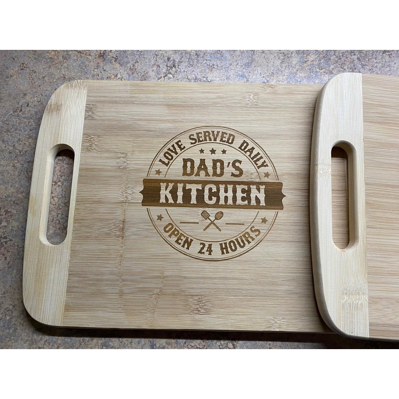 Kitchen Cutting Board Engraved - 13.5" x 9" - Bamboo