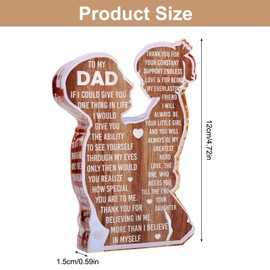 Fathers Presents from Daughter – Heartfelt Acrylic Plaque for Dad, Unique Father Daughter Desk Decor Sign – Birthday, Christmas or New Dad Present from Girl