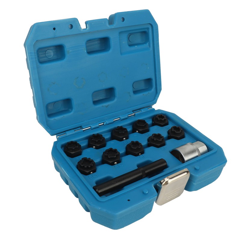 12pcs Wheel Locking Nut Key Kit Rustproof Anti Theft Lug