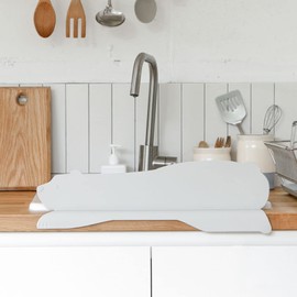 Dailylike Premium Silicone Water Splash Guard- Long Water Block Splash Guard for Kitchen Sink and Bathroom, Faucet Water Splatter Backsplash Protector, Fun Designs 19.7x5.5x2.5in (Polar Bear)