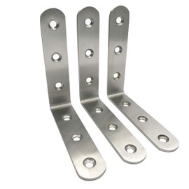 Right Angle Bracket, 90x90mm(3.5”x3.5”) Heavy Duty Adjustable Shelf, Stainless Steel L Corner Brace Joint Strong Loading Capacity, 3PCS