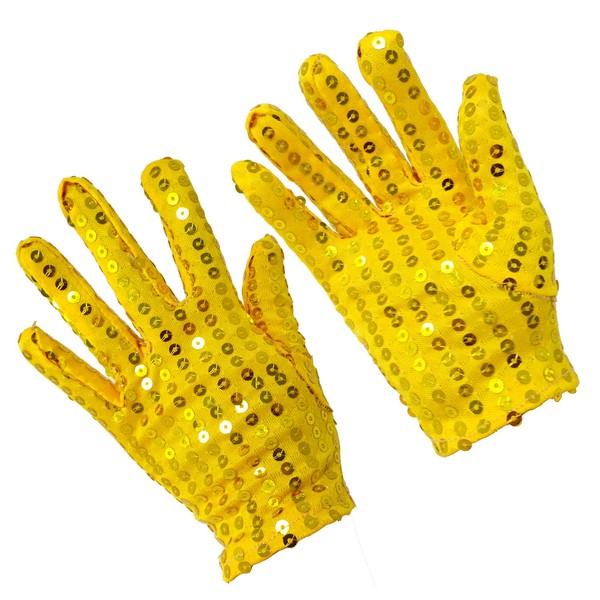 Honbay Gold Sparkling Sequin Gloves Costume Gloves Dance Performance Gloves - for Kids Under 8 Years Old