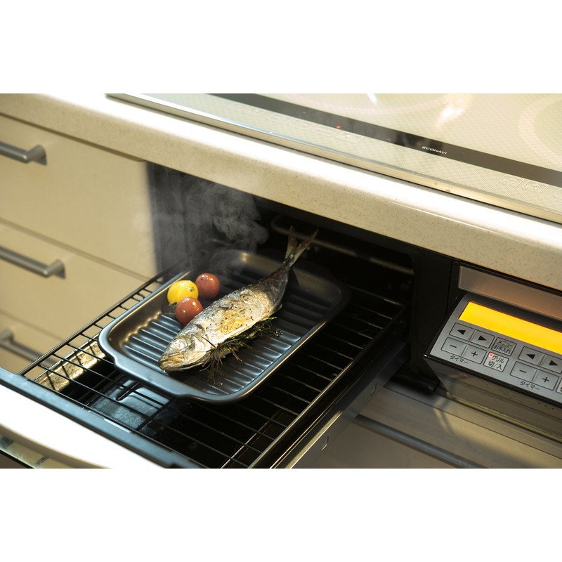 Santoku 16742 Grilling Pottery Grill, Fish, Black, 6.7 x 9.4