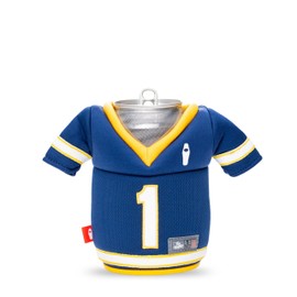 Puffin - The Gridiron Jersey - Insulated 12 oz Can Cooler I Beer Bottle & Soda Can Insulator, Keep Drinks and Beverages Cold (Navy Blue/Canary)