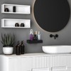 Z metnal Small Glass Bathroom Shelves, Matte Black Floating Shelf,