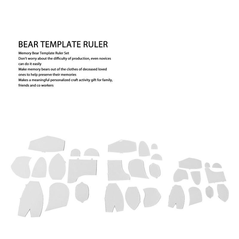 Memory Bear Template, 30 Pieces Bear Template Ruler Set, Acrylic