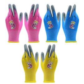ANIS·KEAAR 3 Colors Kids Gardening Gloves, Breathable Latex,Kids Work Gloves for Planting, Climbing, Cycling,Gardening Tools. (5-8 Years)