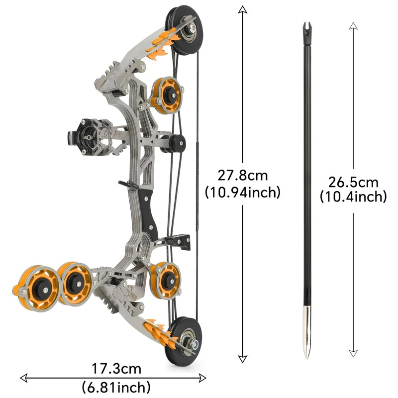 10.9" Mini Archery Bow Set 10 Lbs Mini Compound Bow