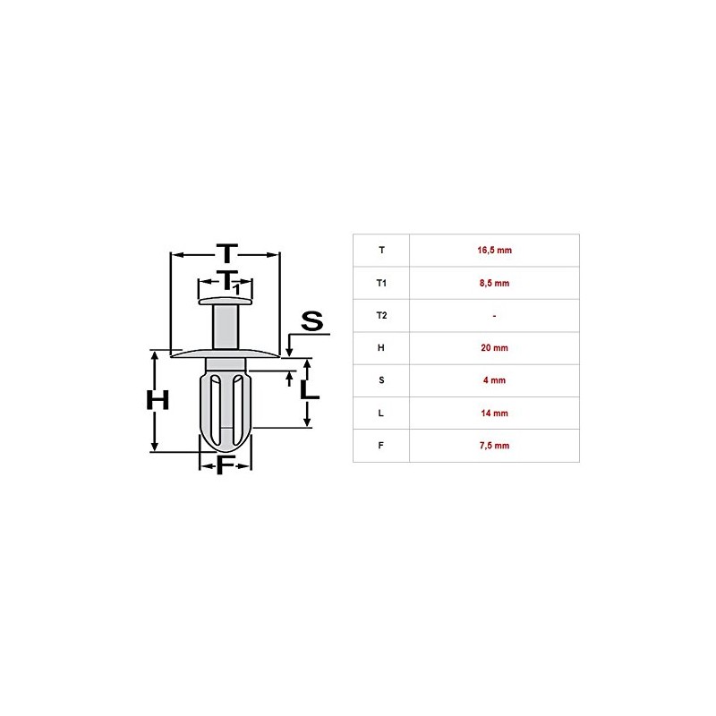 Wheel Housing Cover Clips Fastening Clips Spreader Rivets in Black