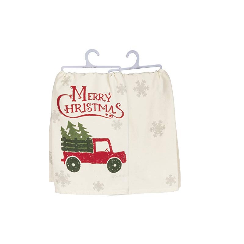 Primitives by Kathy Rustic Holiday Dish Towel, 28 x 28-Inches,