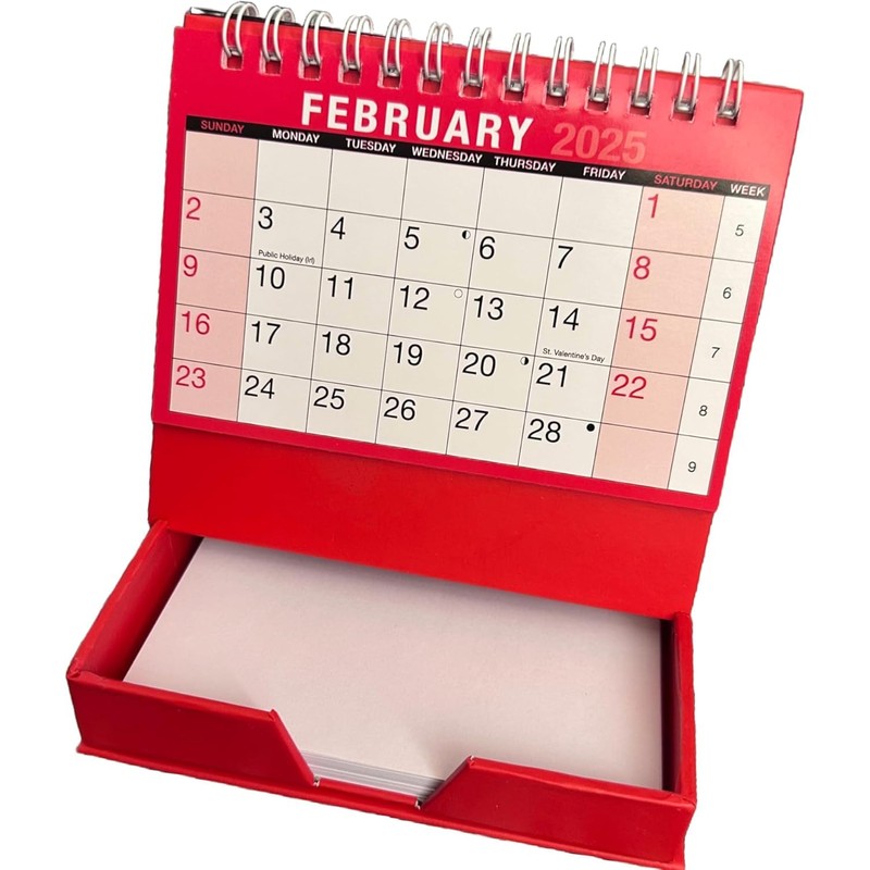 UKDD® Desktop Month to View Calendar Tear Off and Memo