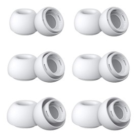 AirPods Pro & AirPods Pro 2 Replacement Ear Tips – Noise-Reducing Silicone Earbud Covers with Secure Fit & Portable Storage Plastic Bag (6 Pairs-White, Small)
