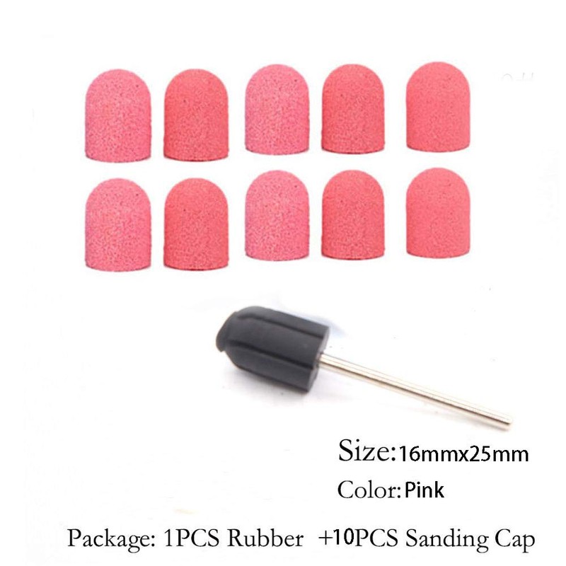 10 x Sanding Caps with 1 x Mandrel Handle Sanding