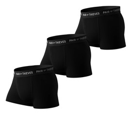 Pair of Thieves Men's 3 Pack Super Fit Trunks, Black, Medium