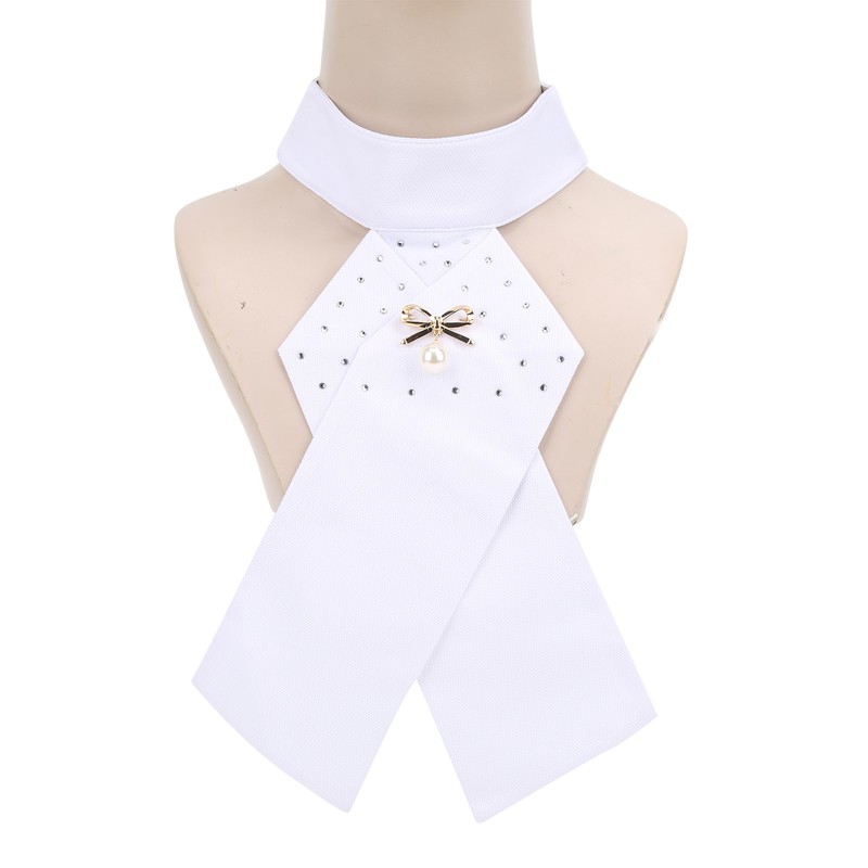 Horse Riding Stock Tie Equestrian Pre Tied Brooch Cotton Adult