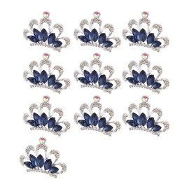 10pcs Rhinestone Brooches Crown Six Petals Opal Pearl Brooch Pins for Clothes Shoes Bags Hair Accessories Decoration3x4.2cm Blue Crown