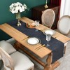 Reversible Double Layer Table Runner Faux Linen Fabric Charcoal Table
