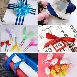 Xmasold Red Satin Ribbon 3/8 inches x 25 Yards, Fabric Ribbons for Gift Wrapping, Christmas Garland, Christmas Tree Ornaments, Bows Making, DIY Crafts, Sewing Projects and Wedding Party