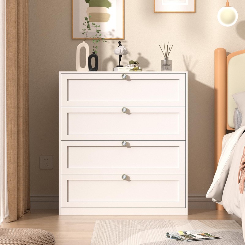 ELEBUILD 10 Pack Clear Crystal Cabinet Knobs, Gold, Kitchen Cupboard