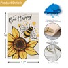 Louise Maelys Bee Happy Garden Flag 12x18 Double Sided Vertical,