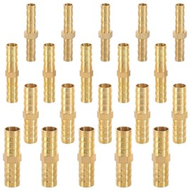 Pack of 20 Hose Connectors, Brass Hose Connector for Water Hose, Petrol Hose, Fuel Line, Air Line (6 mm/8 mm/10 mm/12 mm)