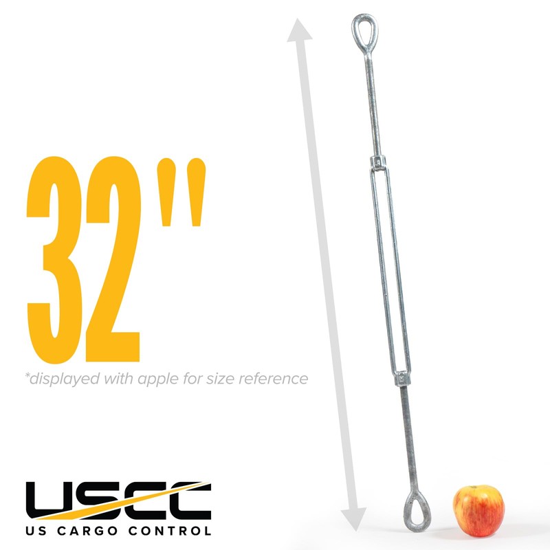 US Cargo Control Eye and Eye Turnbuckle, 1/2" x 12",