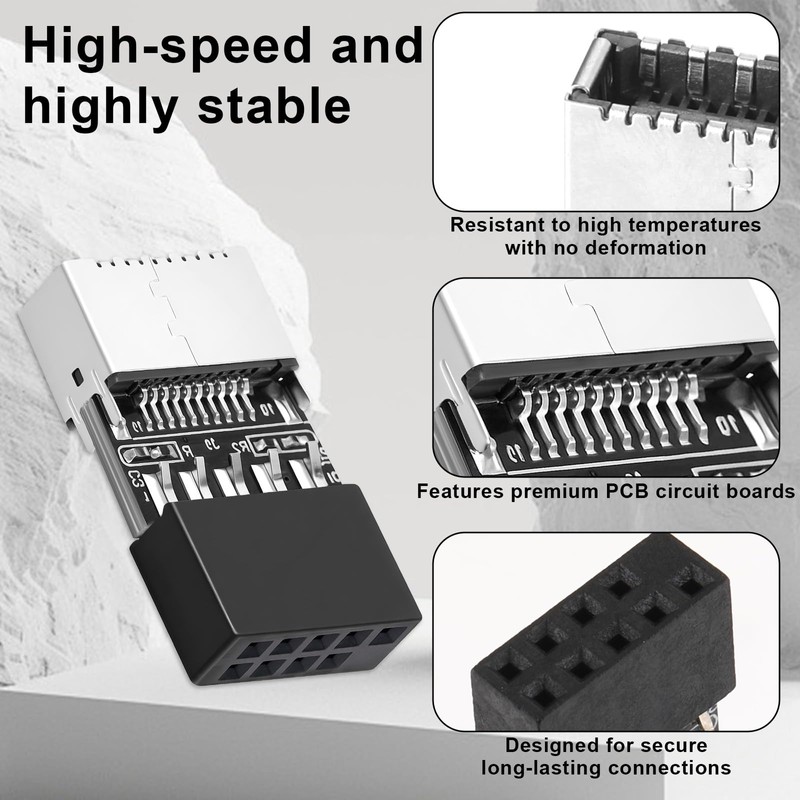Xelsluthe Motherboard Header Adapter, USB 2.0 to USB 3.2 Gen