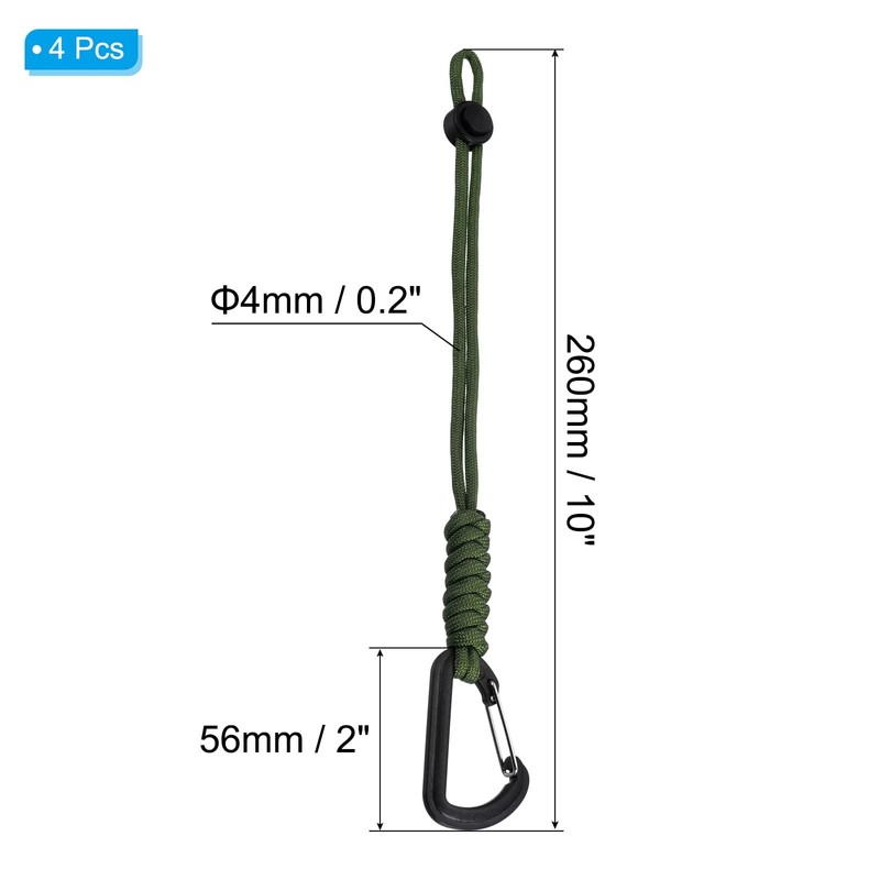 [PATIKIL] Badge Lanyard with Hook 26cm 4pcs Braided Wrist Keychain