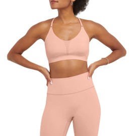 Champion Women's Sports Bra, Soft Touch, Moisture-Wicking Bra, Light Support Sports Bra (Longline Sports Bra Available), Sunset Peach, X-Small