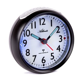 Atlanta 1850-7 Wireless Alarm Clock without Ticking with Night Light Analogue Black