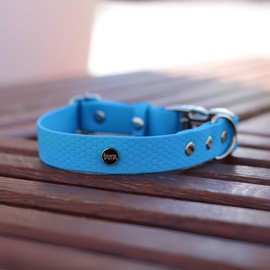 BURA Wasserdichter Hundehalsband – Geruchshemmend, Leicht zu Reinigen, Langlebig, Allergikerfreundlich, Verstellbar, Modernes Design – Ideal für Alltag und Outdoor-Aktivitäten (hellblau01, M)