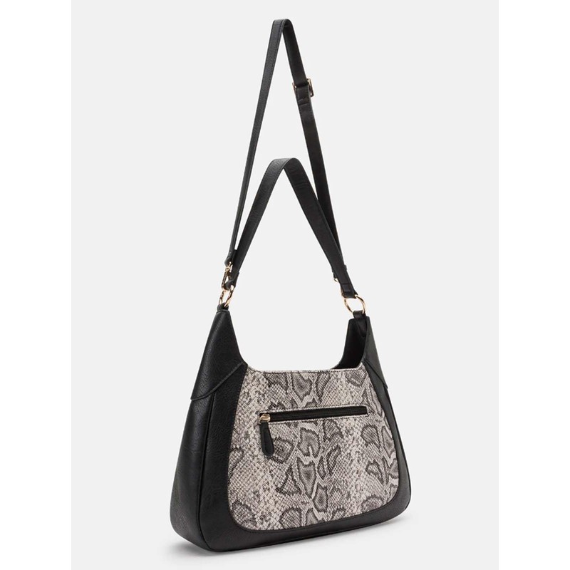 L.CREDI Hobo-Bag Natascha Women's Shoulder Bag Black/White, black-white