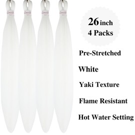Gozill Braiding Hair Pre stretched White Boho Braids Kanekalon Prestretched Braiding Hair for Bohemian Hair Ez Braid Micro Braiding Hair Synthetic Curly Deep Wave Braids