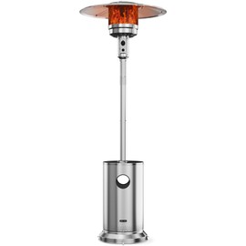 EAST OAK Anti-rust 50,000 BTU Patio Heater for Outdoor Use With Double-Layer Stainless Steel Burner, Round Table Design and Wheels, Outdoor Patio Heater for Home and Commercial, Stainless Steel