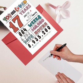 AIQIUQIU 17th Birthday Card for Boys Girls, Funny Greeting Card with Several Important Time (Years/Months/Weeks/Days/Hours/Minutes), Party Decor Supply Ideas Birthday Gifts for Him or Her