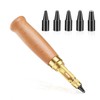 JKCrafts Japanese Screw Punch Tool - Brown Wood Handle Belt