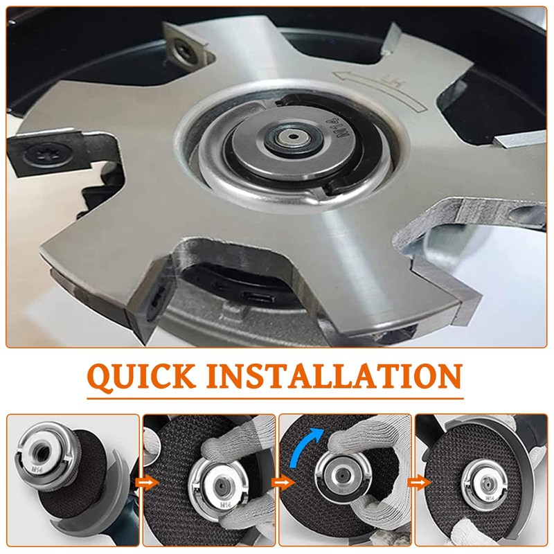 6PCS Angle Grinder Attachments, M14 Thread Self Locking Plate with