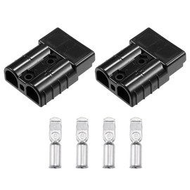 uxcell 2 Set 50A Battery Quick Connector Kit Car Trailer Battery Plug Connect Disconnect Black